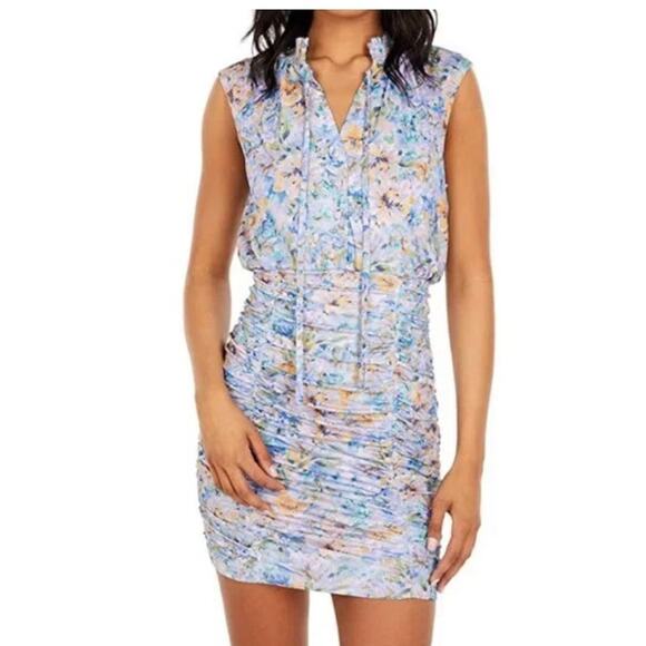 LAUNDRY BY SHELLI SEGAL V-Neck Collared Floral Mini Dress Size 6 - Picture 15 of 16